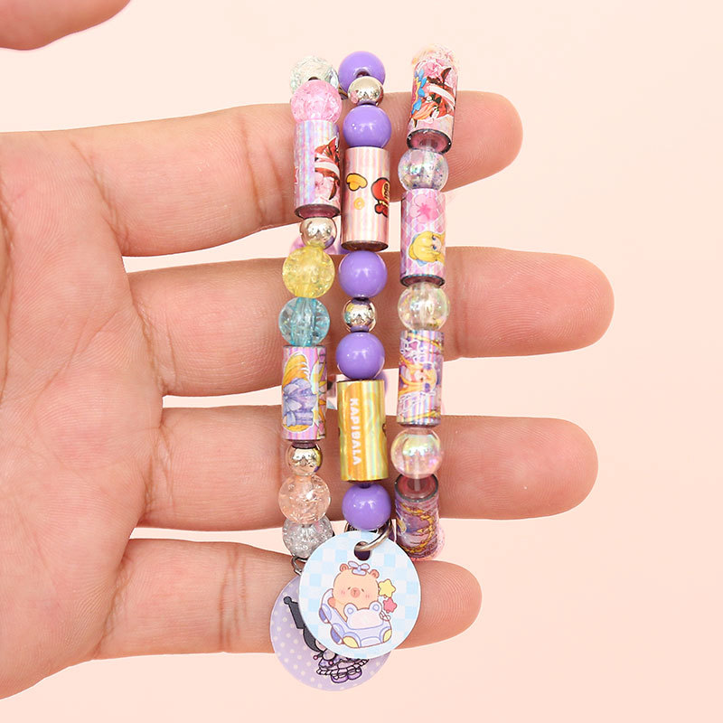 儿童撕拉贴手串贴画手环DIY手链串珠女孩玩具串珠潘多拉饰卷贴纸详情22