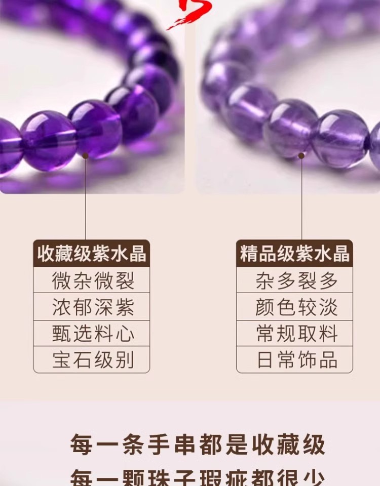 紫水晶手串女男玛瑙玉髓翡翠宝玉石散珠子乌拉圭紫晶东海水晶手链饰品手饰手链详情17