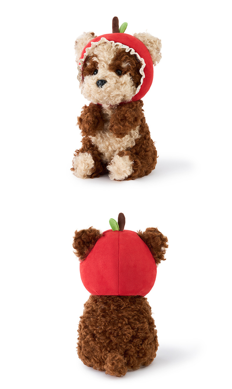 多爱原创复古小狗毛绒玩具可爱趴姿苹果小狗公仔安抚哄睡玩偶批发详情6
