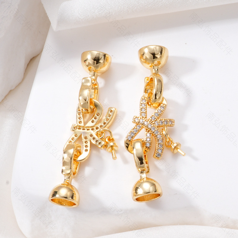 Zhuji pearl necklace buckle 8-shaped buckle, handcrafted end buckle, connecting buckle, mother-and-child buckle, sweater chain, universal buckle, DIY accessories pic 8