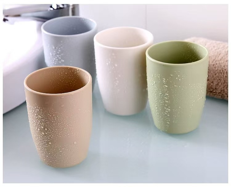 麦秸秆水杯小塑料PP漱口杯水杯便携宿舍刷牙杯加厚塑料洗漱一次性详情7