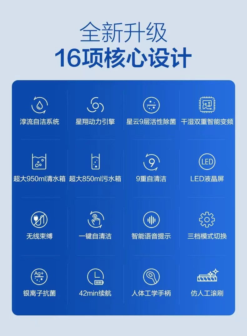 手推家用扫地机机智能洗地机吸扫拖一体机单滚刷自动热烘干拖地机详情2