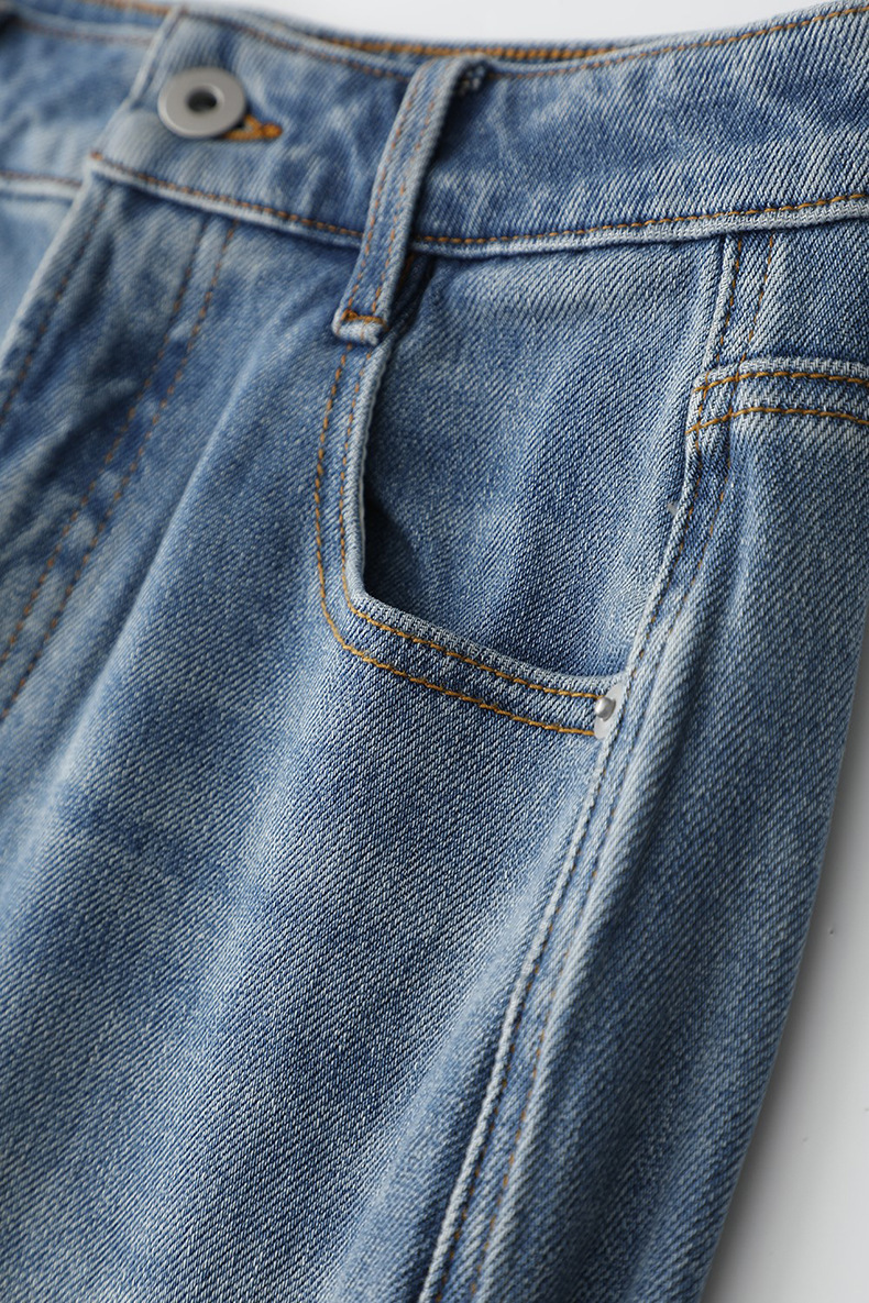 2025春款摩登复古水洗牛仔裤 显高显腿长高腰宽松百搭直筒阔腿裤详情18