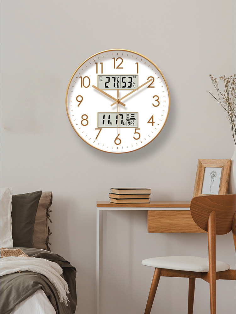 易普拉6514钟表挂钟静音扫秒钟客厅家用简约钟表挂墙石英钟挂表详情17