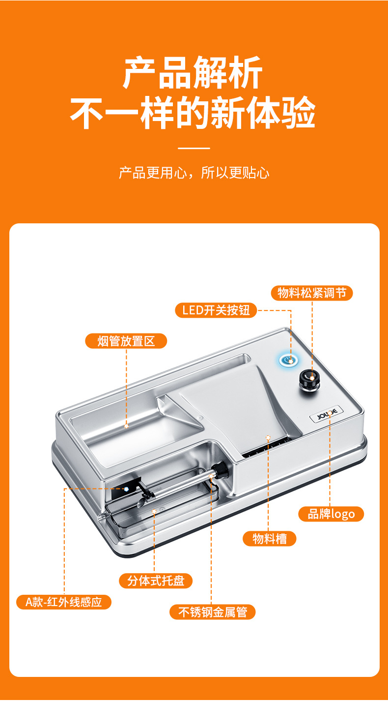 新款全自动卷烟器粗细一机两用款小型手动拉烟器电动卷烟机器批发详情7