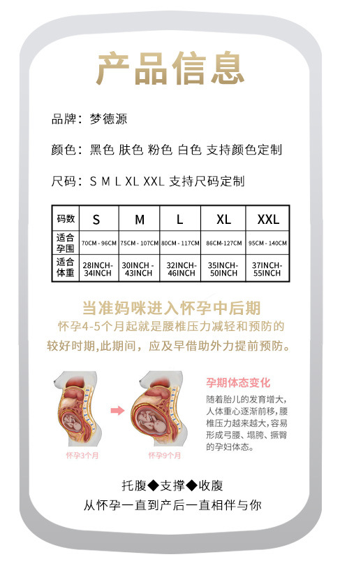 产前托腹带FDA孕妈支撑腰带专用后期孕晚期大肚子ISO孕妇托腹带详情11