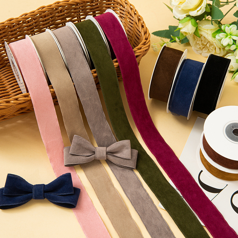 双面压边纯色鹿皮绒织带2.5cm手工diy发饰帽子蝴蝶结鞋帽配件纺织辅料详情1