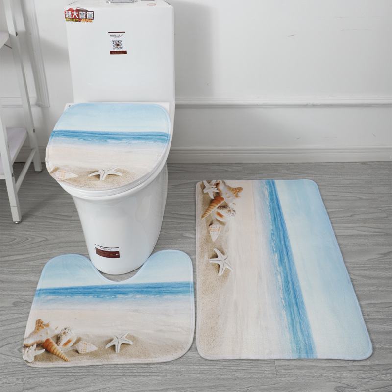 Entrance carpet, absorbent floor mat, thickened door mat, floor mat, staircase anti-slip mat, toilet and bathroom three-piece set in stock for wholesale pic 12
