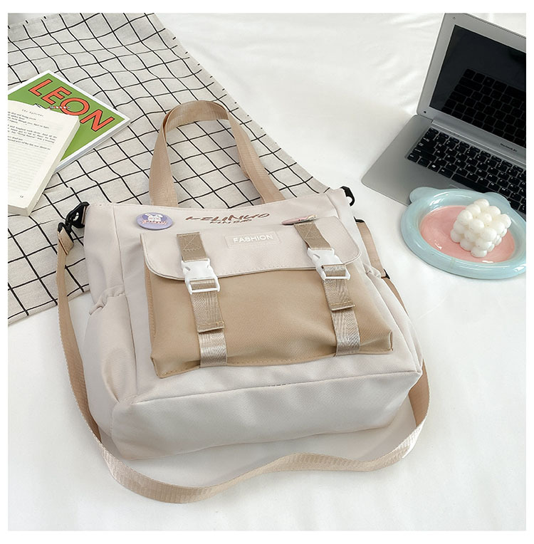 书包女ins森系单肩包学生帆布包清新简约斜挎包大容量装书手提袋详情7