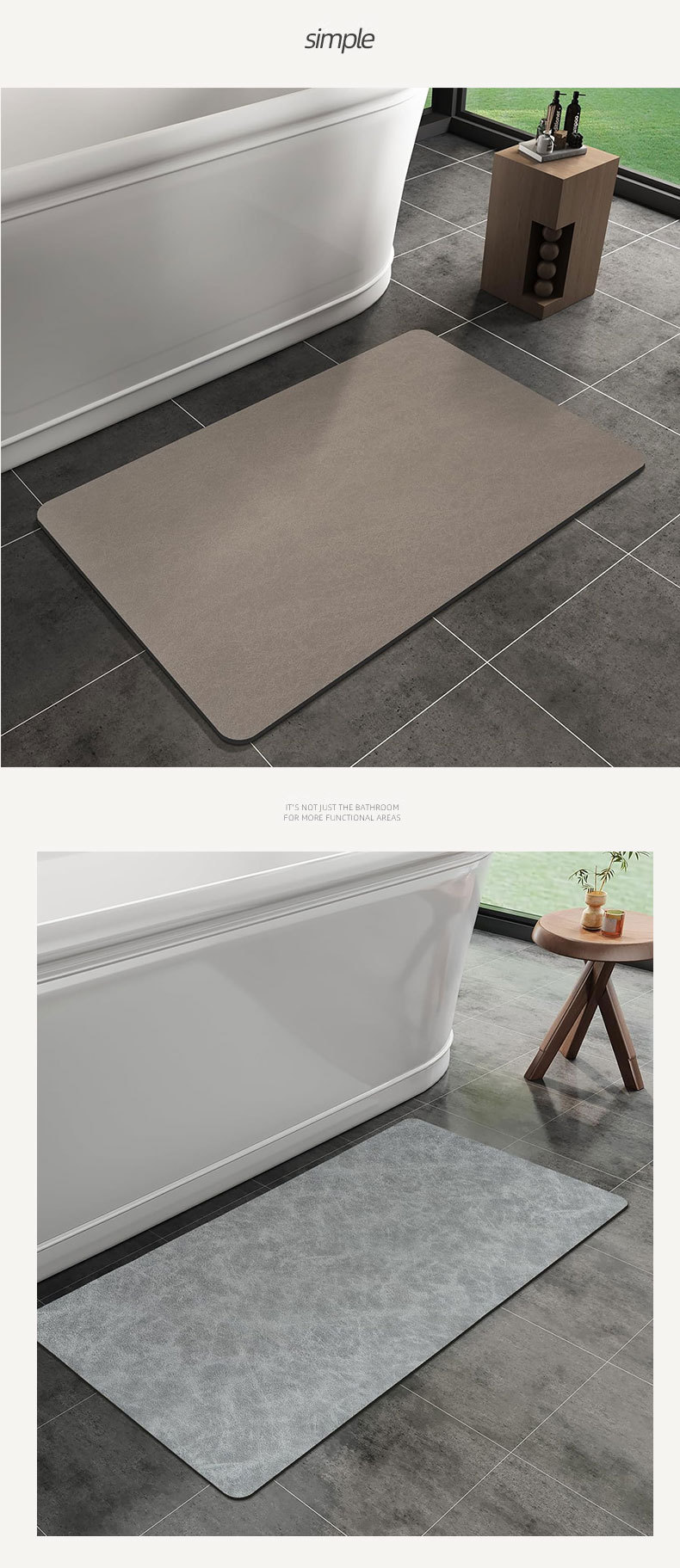 防滑硅藻泥门口脚垫厨房洗手间厕所干湿防霉入户地垫家用地毯详情16