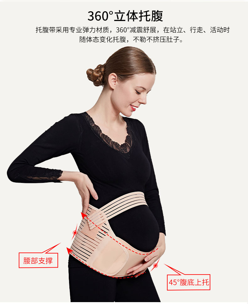 孕妇用品透气托腹带孕妇腰带绷带耻骨痛孕中晚期双胎兜肚子安胎带详情5