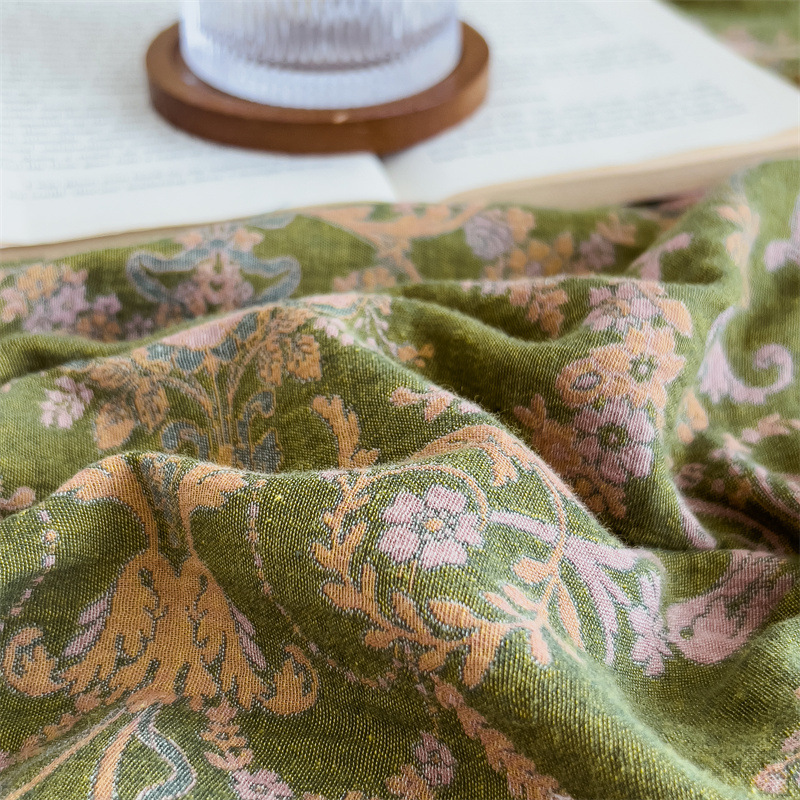 Pure cotton yarn-dyed jacquard double-layer gauze bed cover, single piece of all-cotton gauze mattress protective cover, bedspread, bed cover, single piece of bedding pic 105