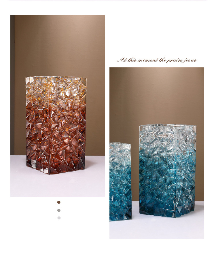 French-style high-end crystal resin vases for living room flower arrangements, European-style high-end entrance hall ornaments, and light luxury flower arrangements pic 12