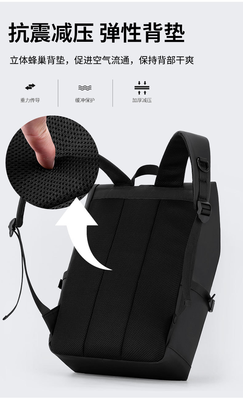 日系男士双肩包户外骑行背包大容量尼龙皮膜电脑双肩包男学生书包详情14
