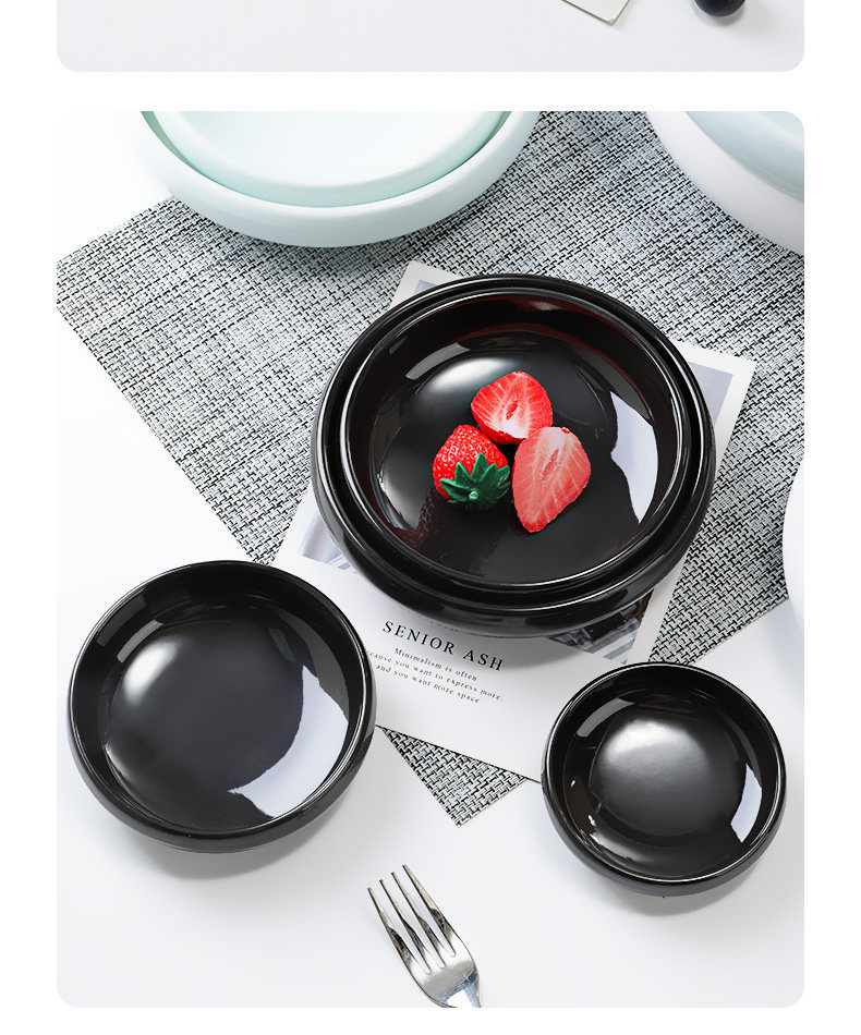 Melamine imitation porcelain small plates, Korean-style round small dish plates, snack plates, creative cold dish small plates for hotel restaurants, commercial use pic 14