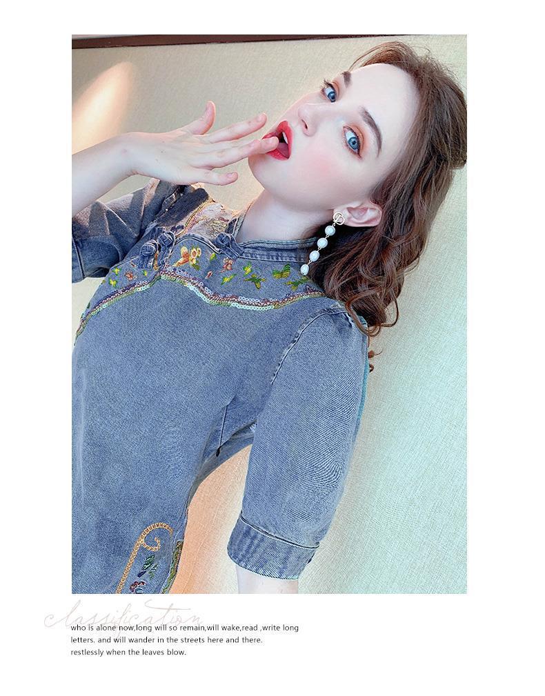 A new retro Chinese style button-up cheongsam improved version of a young and trendy dress for girls pic 11