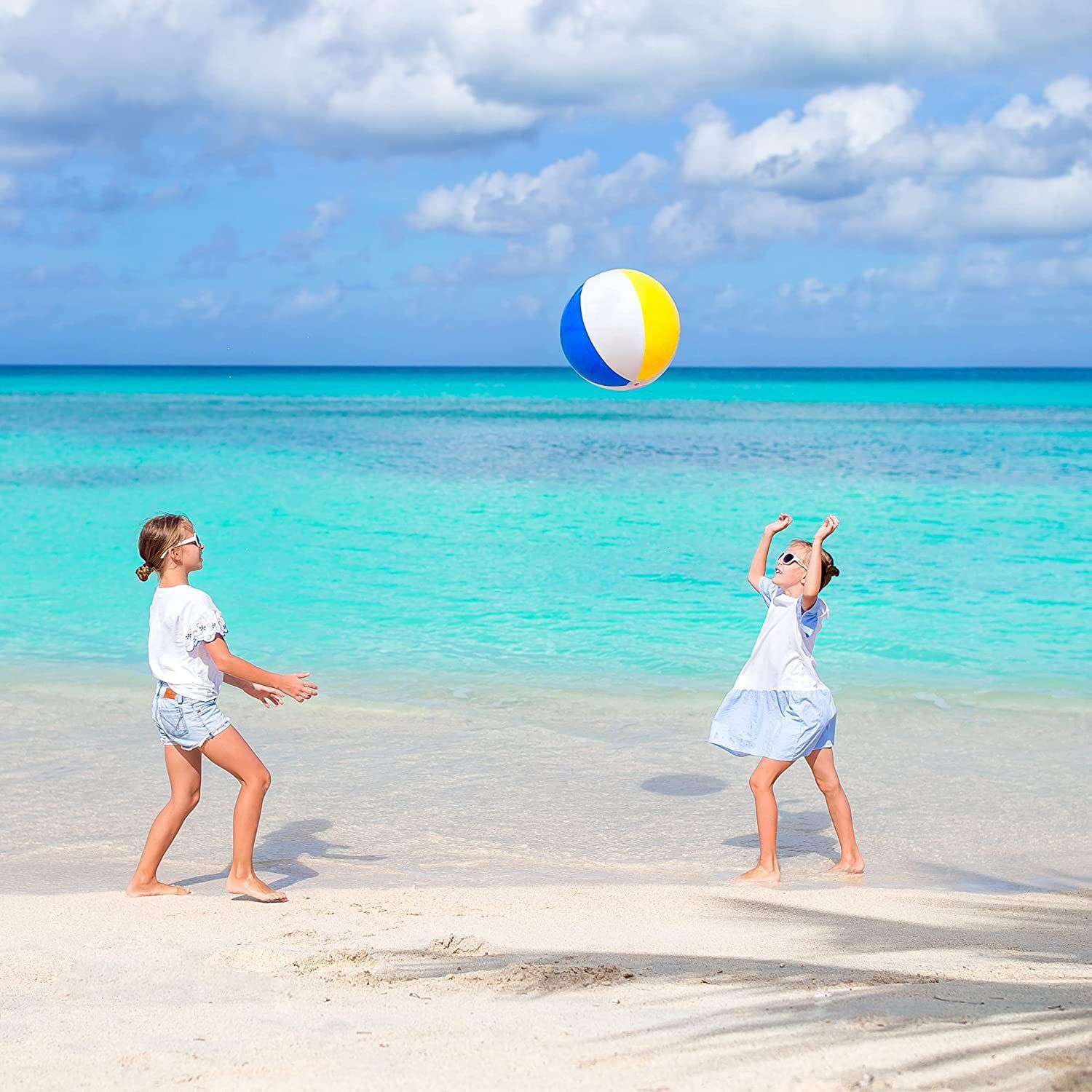 Six pieces of colored beach balls are selling well across borders. 16-inch inflatable colored balls are swimming pool water play toys made of eco-friendly materials pic 4