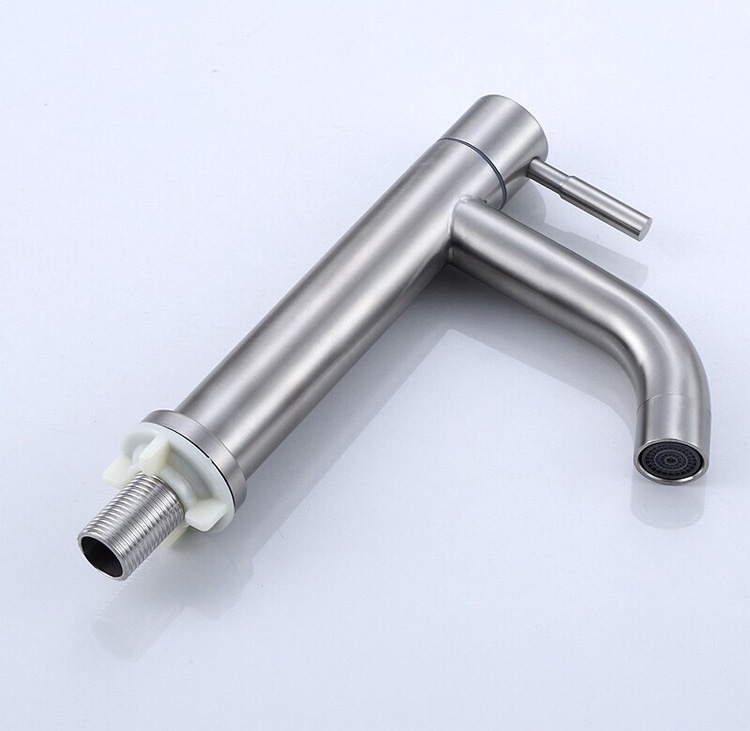 Wholesale 304 stainless steel single-cooling washbasins, faucets, bathroom and balcony household washbasins, washbasins, quick-turn faucets pic 14