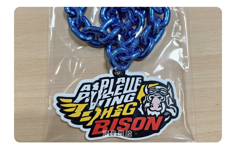 EVA吊坠大项链国际赛事球迷大奖牌吊坠项链全手工EVA贴片LOGO链条详情4