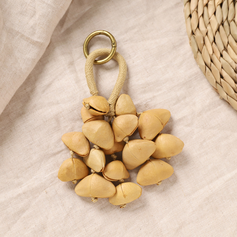 Natural fruit shell rattle bag hanging, diy handcrafted wind bell sound healing pendant, plant fruit pendant, backpack car hanging decoration pic 7