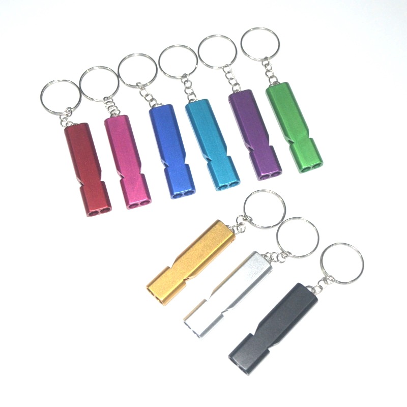 EDC portable outdoor equipment survival blast whistle, dual-tube resonance high-frequency aluminum alloy whistle, dual-frequency whistle pic 1