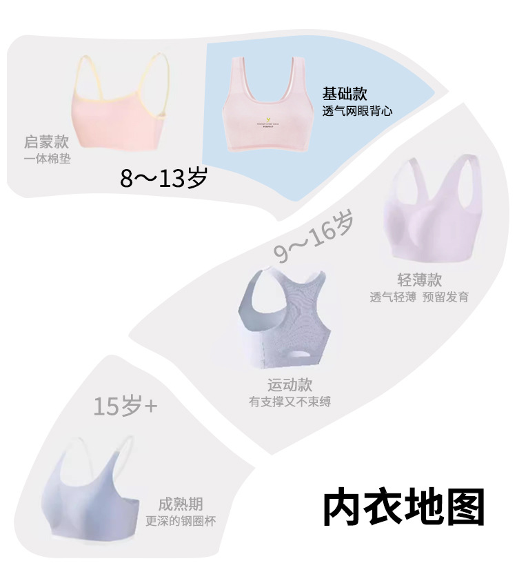 严选女童发育期小背心中小学生透气防凸点内衣8到12岁一阶段背心详情4