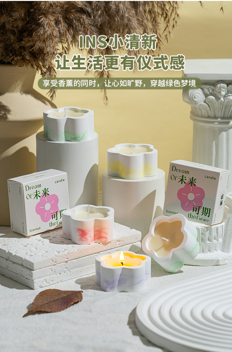 跨境香薰蜡烛批发可爱创意香氛大豆蜡摆件无烟手工氛围感伴手礼物详情3