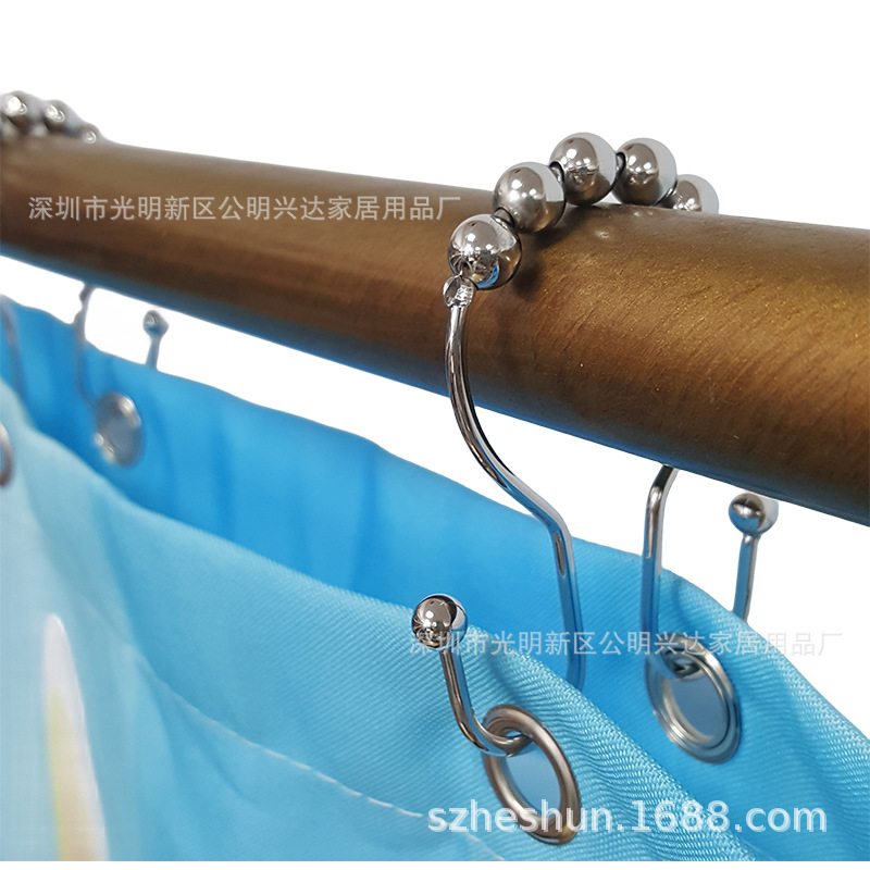 跨境专供浴帘挂钩小双耳挂钩几字型浴帘挂钩浴室挂钩窗帘挂钩详情5