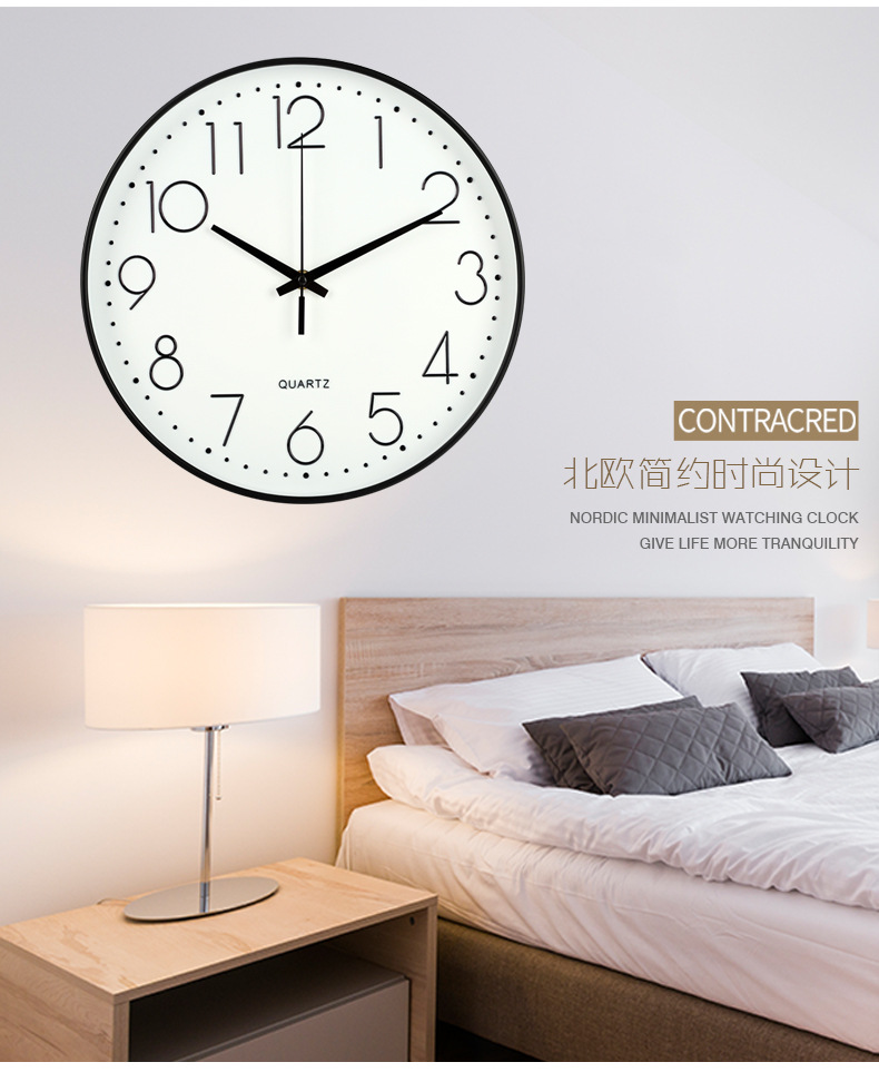 12-inch 30CM silent wall clock, fashionable home living room three-dimensional digital simple clock wholesale Wall Clock pic 9
