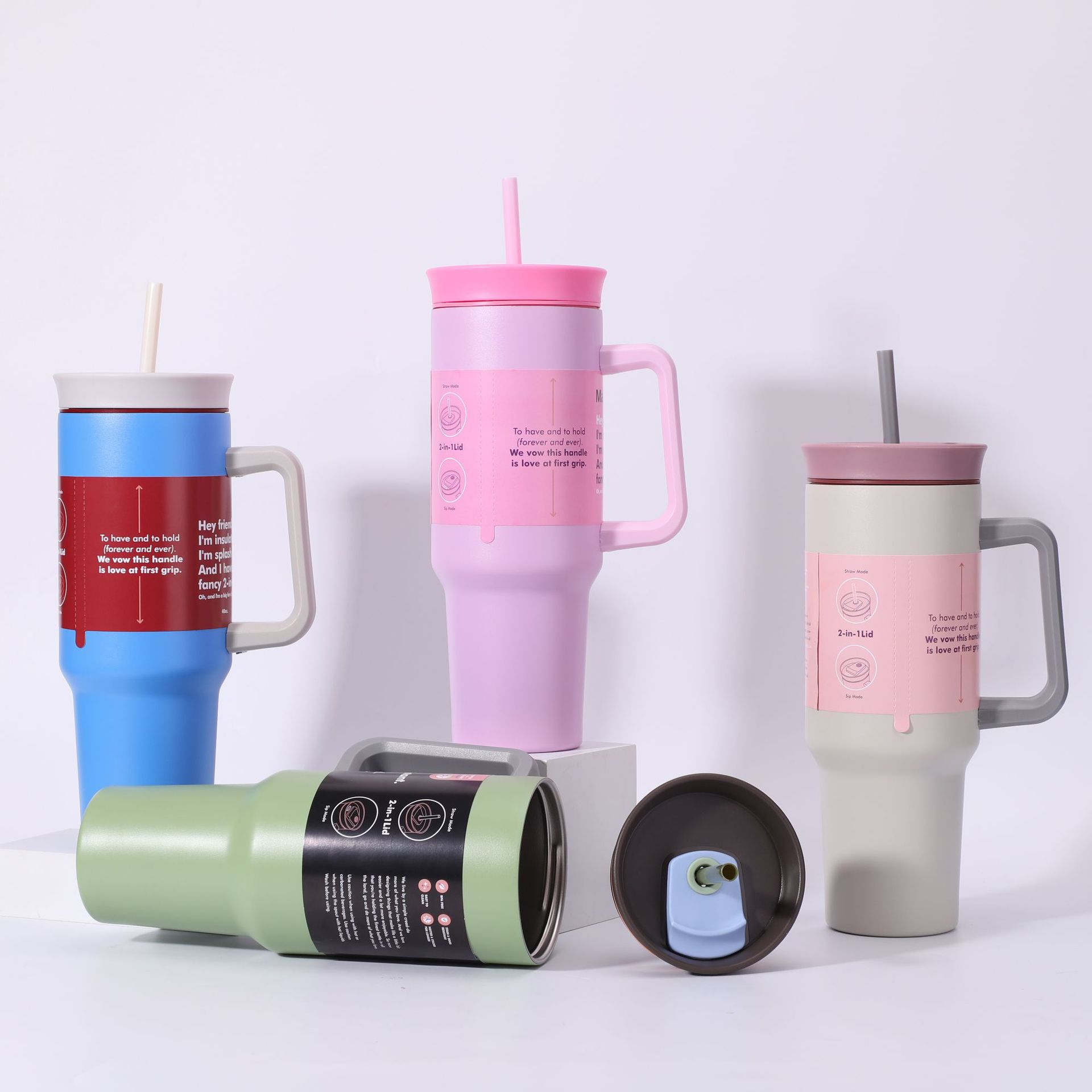 New cross-border 304 stainless steel ice cup, high appearance level, simple insulated water bottle, outdoor portable large-capacity water cup pic 2