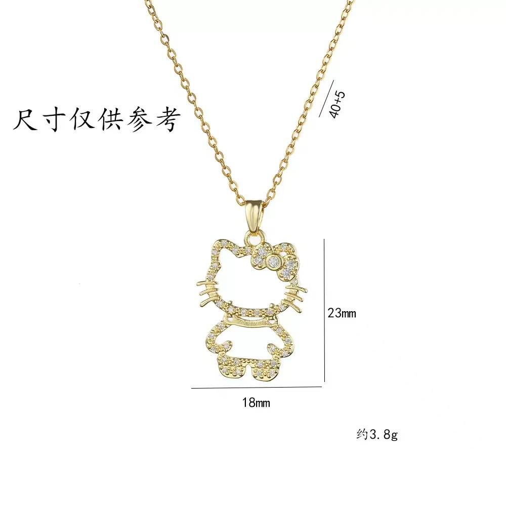 The new design sense pendant is a fashionable and elegant titanium steel necklace. It features a female, Japanese and Korean style, and is a popular online celebrity. The little cat zircon is a niche piece pic 6