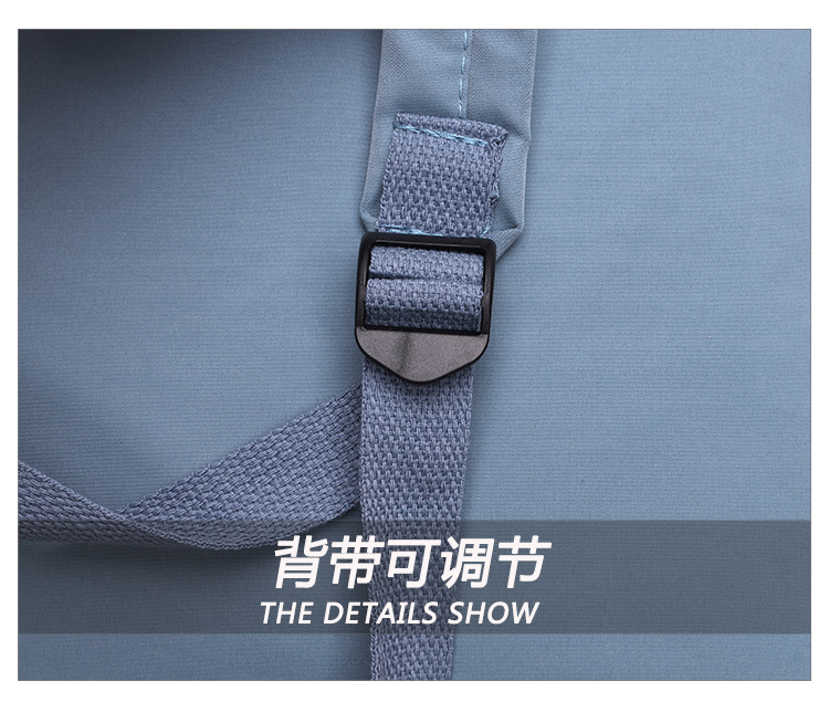 休闲大容量双肩包女生韩版纯色简约大学生书包尼龙轻便休闲背包详情6