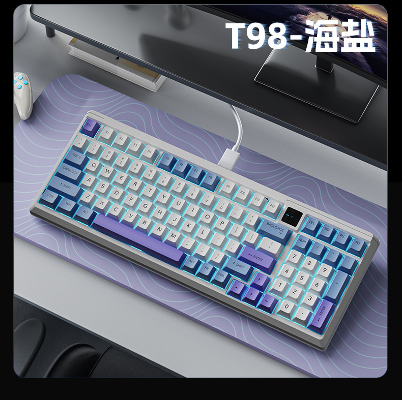 The Wolf Path T98 three-mode mechanical keyboard is a customized hot-swaddable full-key, anti-rush keyboard specifically designed for gaming and office use pic 21