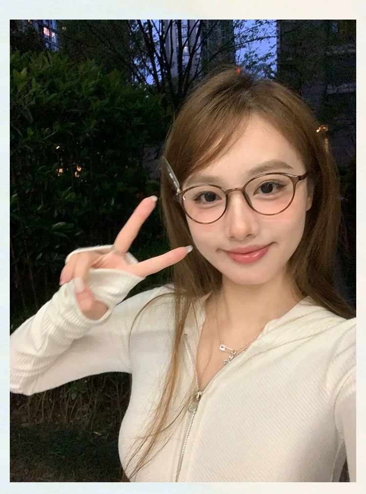 茶色小框高度数近视镜框潮品素颜近视眼镜女批发7122超轻眼镜框架详情4