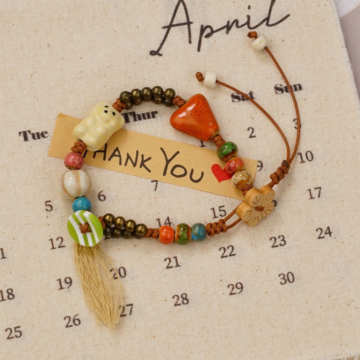 Jingdezhen ceramic bracelet gifts, hand-woven one-meter porcelain, fresh and simple new Chinese style for girls, wholesale for students pic 5