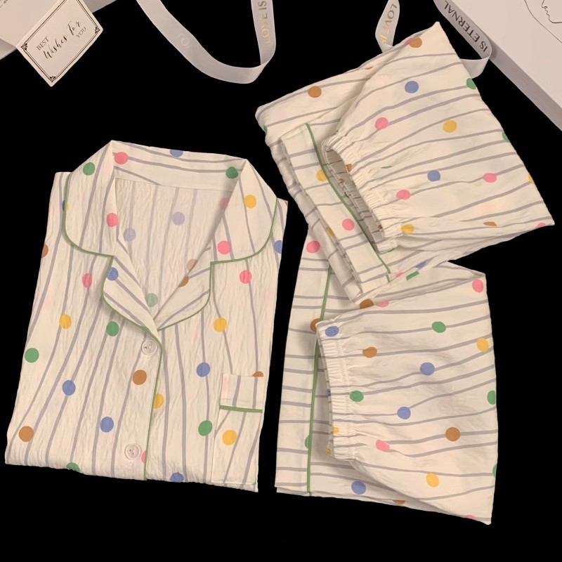 可爱小狗睡衣女款夏季云朵棉短袖短裤三件套少女休闲可外穿家居服详情20
