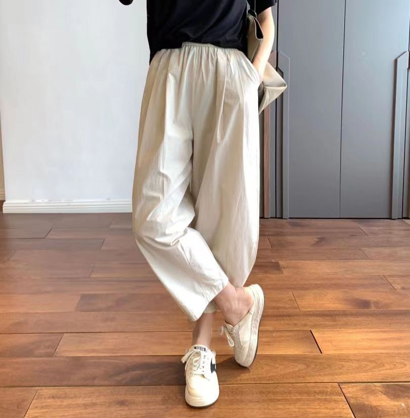 薄款阔腿九分裤女夏纯棉休闲直筒萝卜裤小个子日系显瘦宽松工装裤详情29