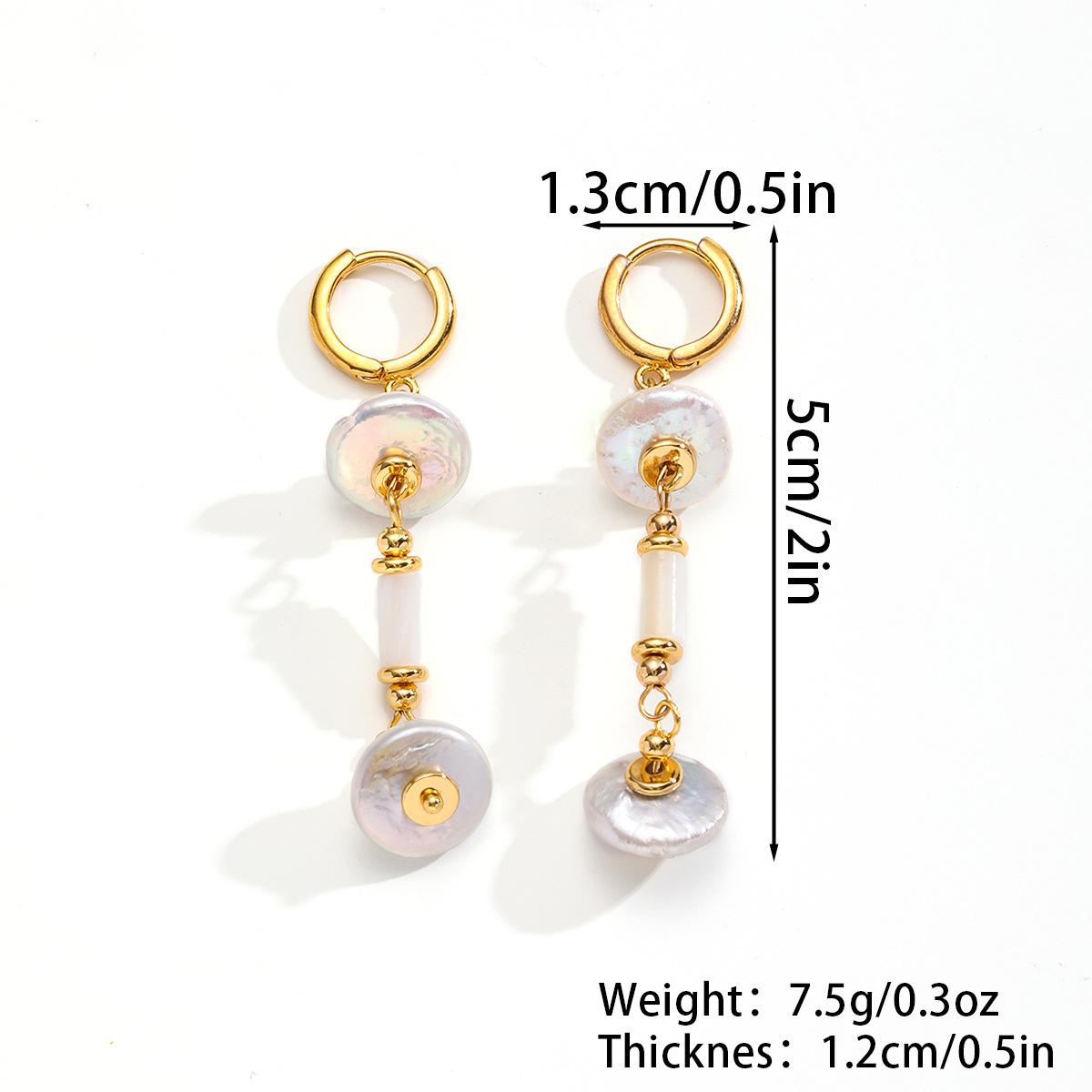 Nasha Cross-border Exclusive Toothpick freshwater Pearl Necklace Earring Set: Light luxury and Versatile Baroque pearl necklace pic 3