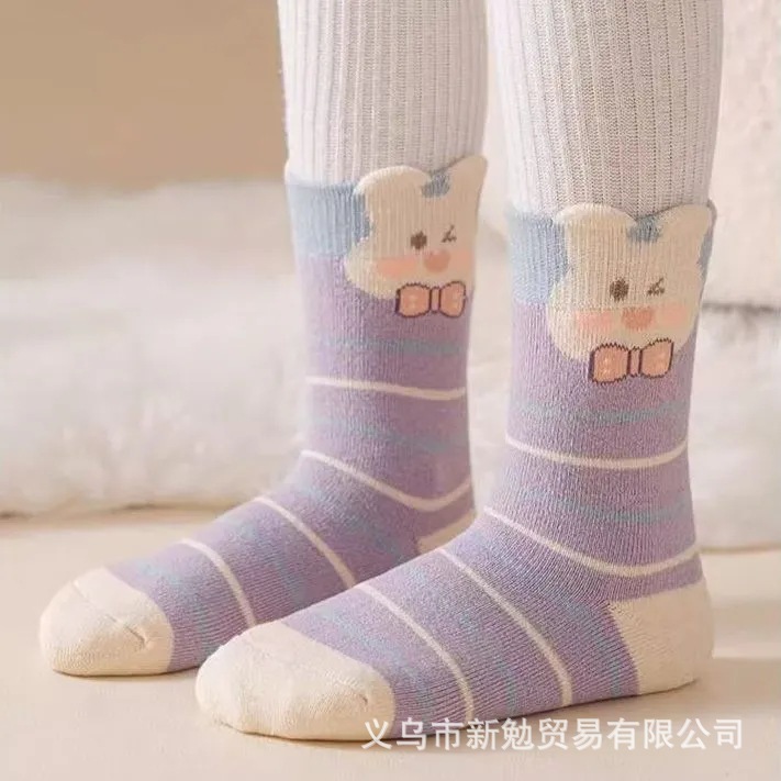 【新品】冬款加厚儿童袜子冬季加绒毛圈女宝男童卡通可爱保暖跨境详情14