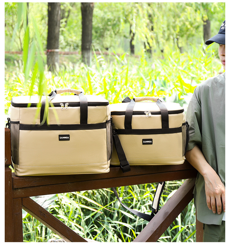 SANNE Cross-border Oxford cloth lunch box bags, hand-purified color takeout bags, outdoor picnic insulated and fresh-keeping bento ice packs pic 26