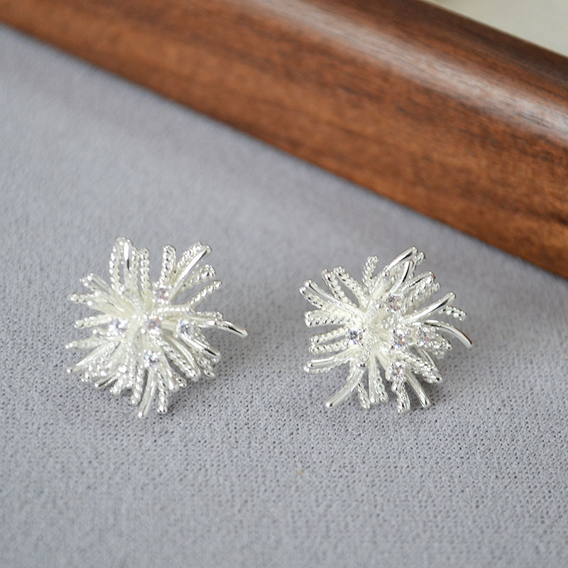 欧美小众设计复古立体璀璨烟花轻奢高级感925银针个性耳钉耳饰女详情4