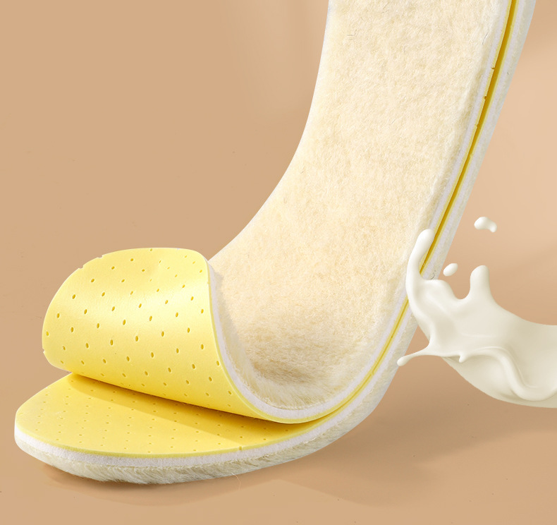 羊毛鞋垫乳胶羊羔绒运动透气舒适加绒保暖加厚吸汗抗菌休闲高弹详情4