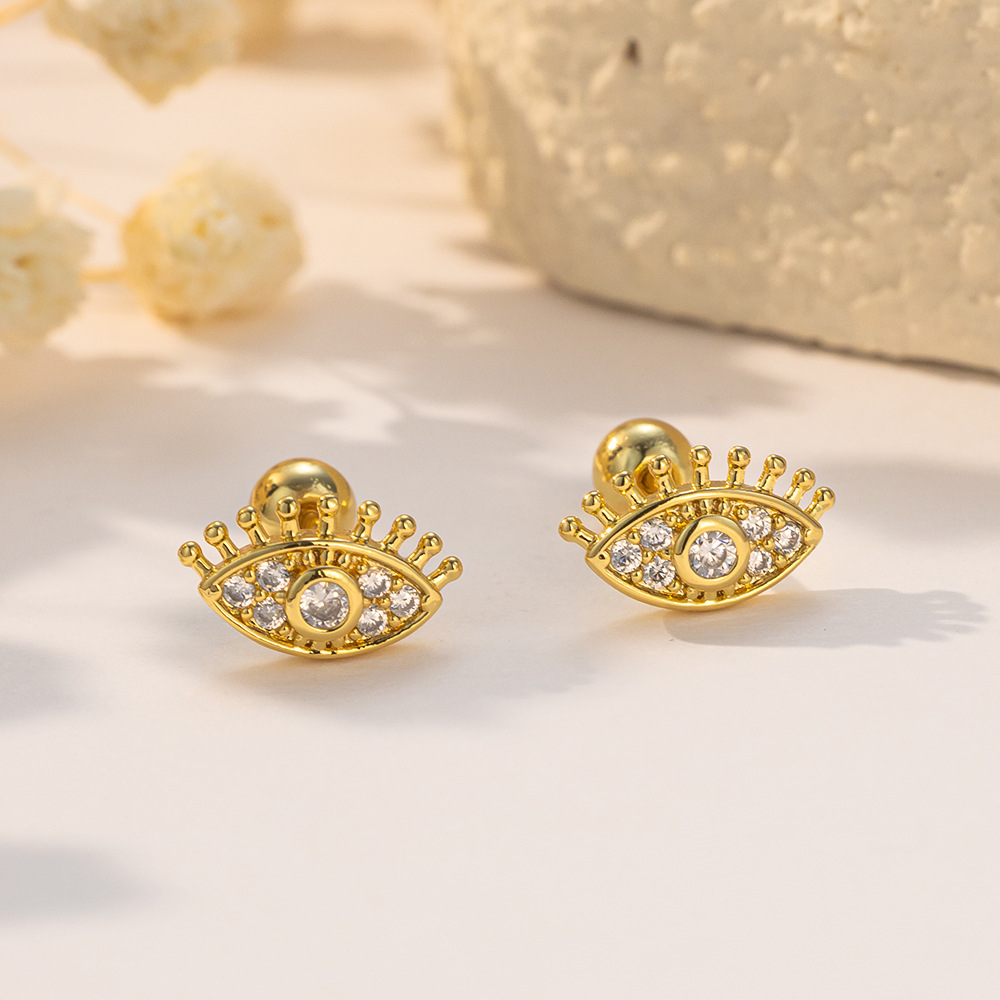 热卖耳钉耳环套装轻奢镶钻锆石缕空老鼠头个性时尚百搭小耳钉耳饰详情13