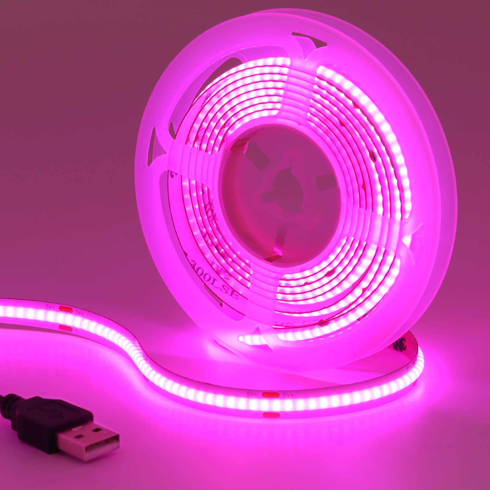 跨境电商USB灯带5V320灯氛围灯串按键开关LED彩色线条灯COB灯带详情12