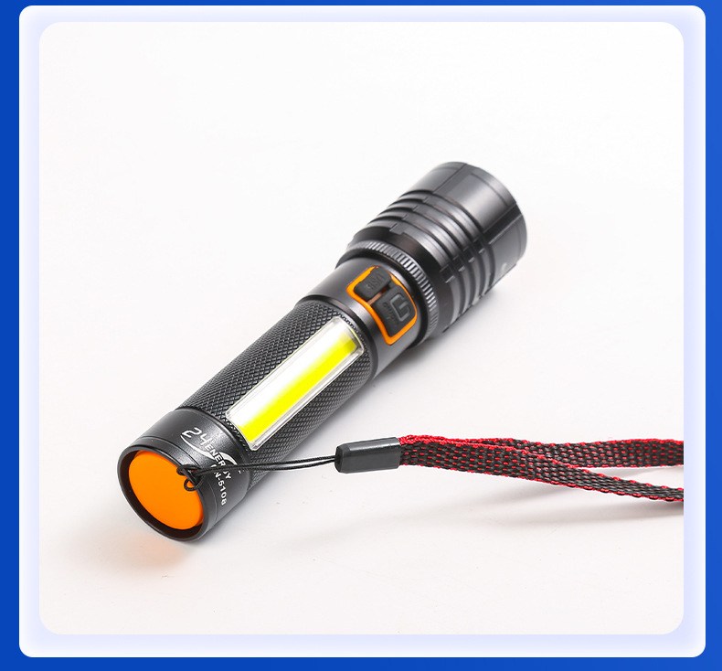 Wholesale of ultra-bright long-range white laser TYPE-C fast-charging outdoor lighting fixtures and telescopic zoom high-intensity flashlights in stock pic 10