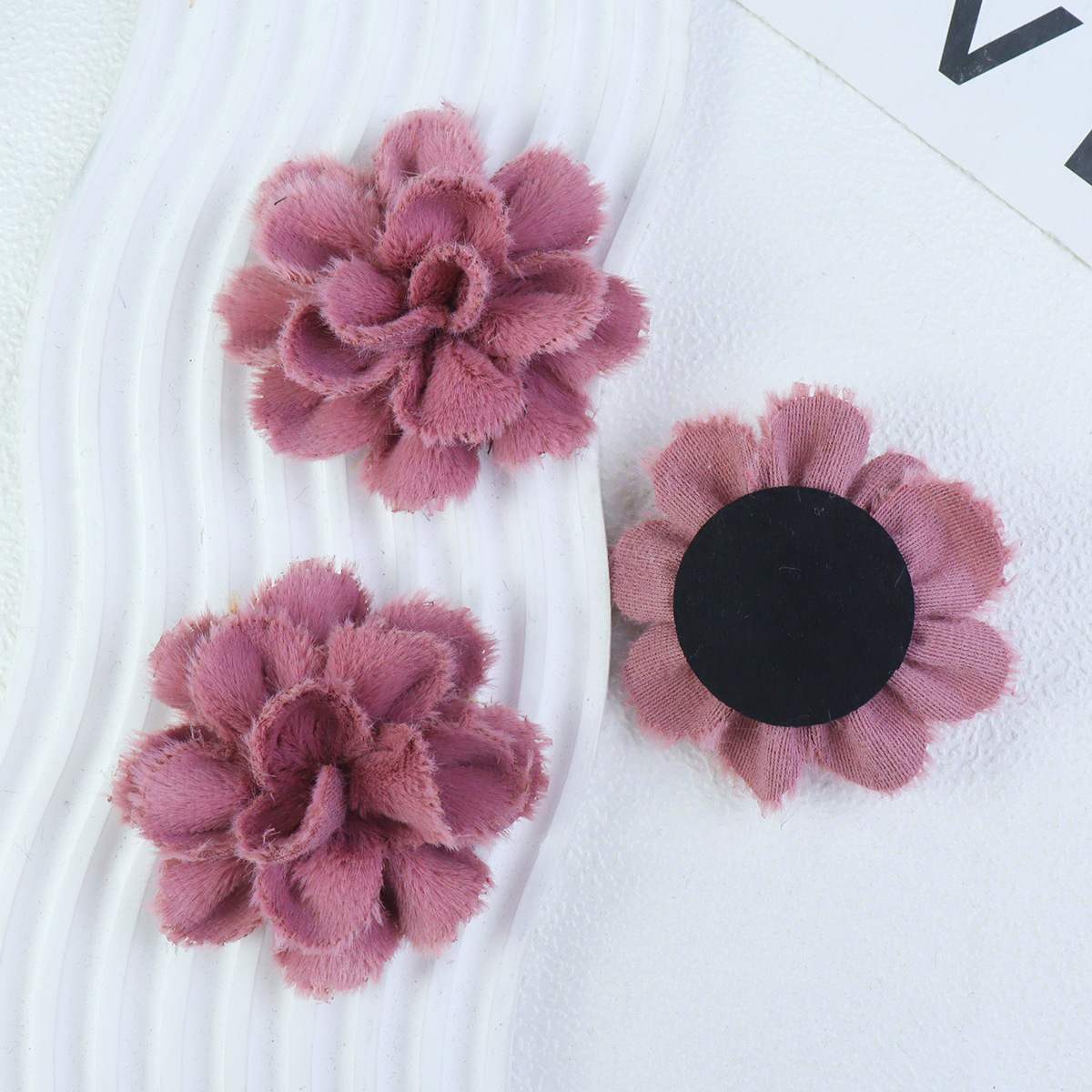 8CM毛茸茸洛丽塔饰品服装辅料可爱软乎乎花朵慵懒风山茶花diy详情3