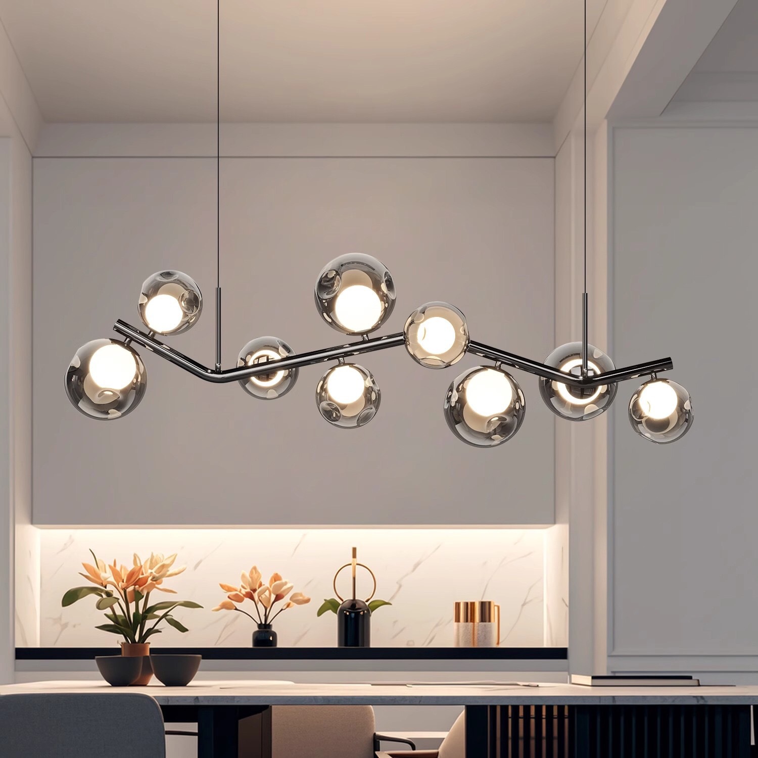 Restaurant chandelier, Italian magic bean, living room bar counter, minimalist hall, dining room, master bedroom lighting fixtures, molecular magic bean lamps pic 6