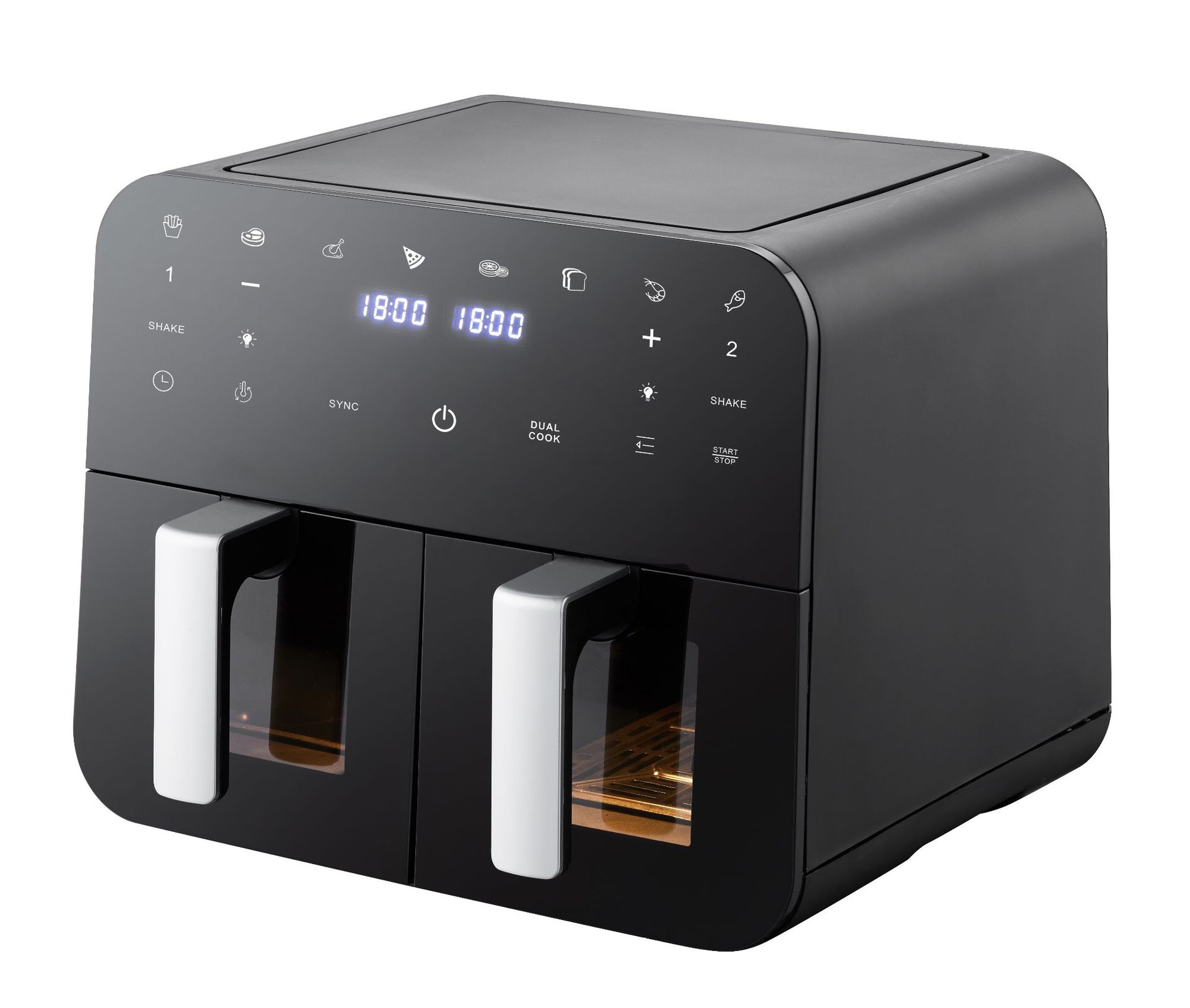 工厂现货外贸出口双锅空气炸锅9升可视大容量Air Fryer220v欧插详情1