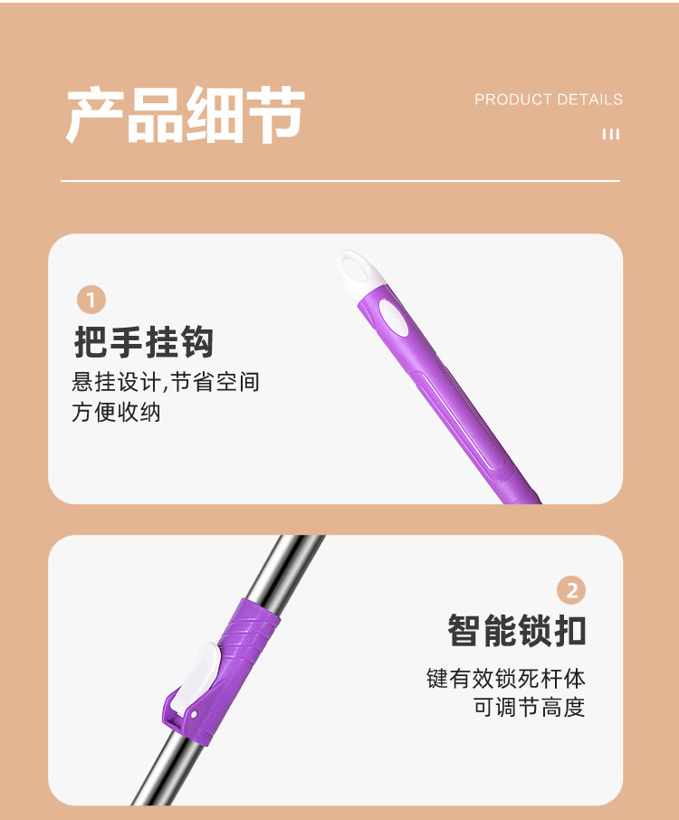 Fifth-generation hand-free rotating mop bucket for spin-drying and dehydration, dual-drive figure-eight bucket Good God Mop Mop bucket set pic 13