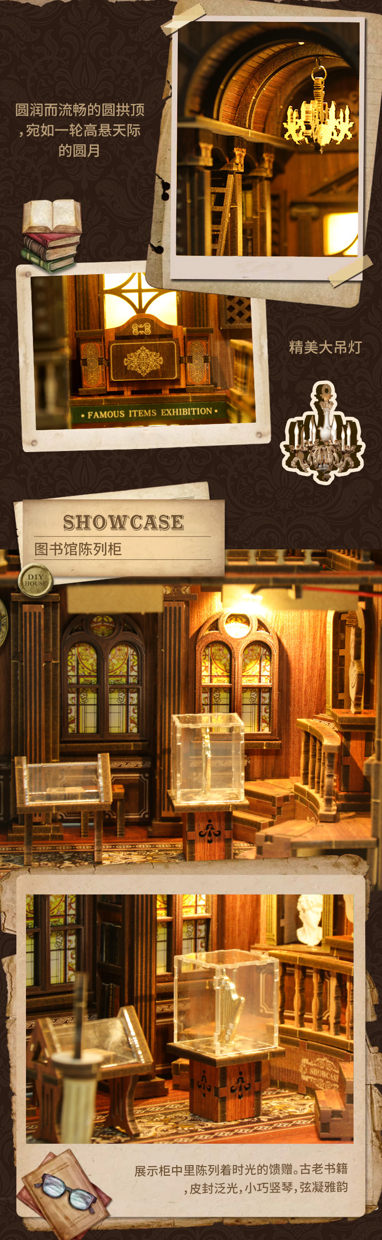 Cross-border new diy house model house 3D stereoscopic bookstand, original wooden handcrafted assembly bookstand, jigsaw bookstand pic 4